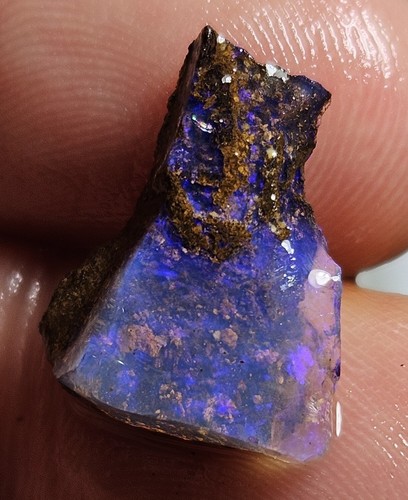 Boulder Opal Rough & Rub Parcel Winton Blue Purple Green Matrix Lapidary 72.6 Ct - Foto 10 di 23