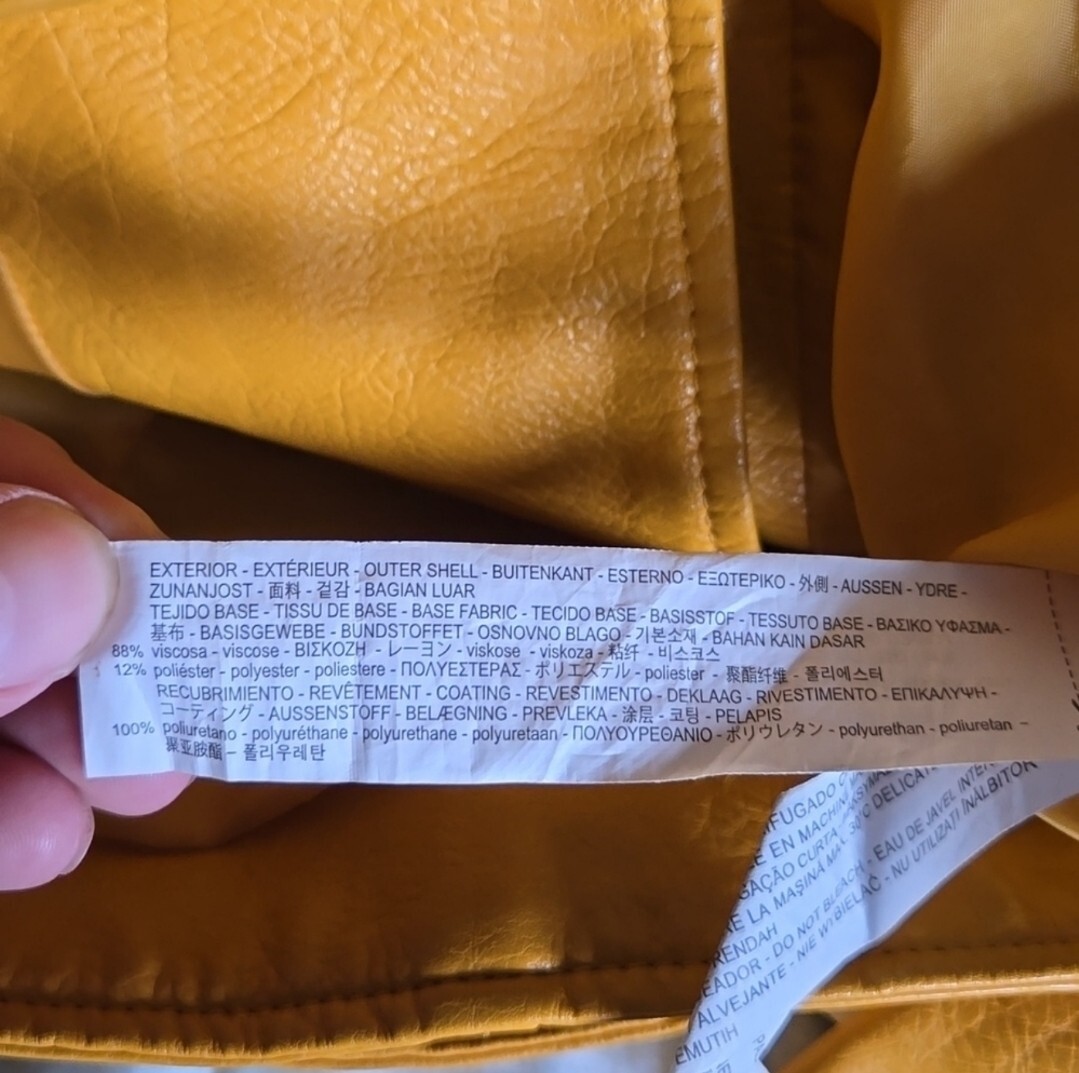 Zara Basic Outerware Women's Yellow Mustard Faux … - image 12