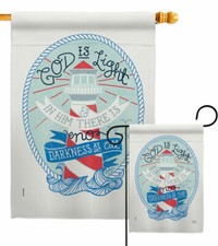 God is Light Garden Flag Religious Bible Verses Decorative Yard House Banner