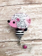Valentines Day Retractable Hedgehog Badge Reel