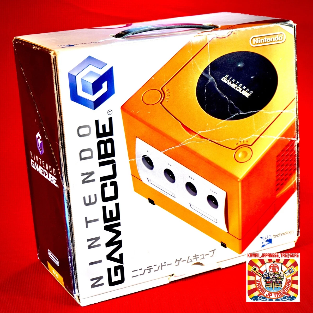 Nintendo Game Cube Console Orange DOL S OA w/Box w/Controller w/Cable  wGame JP