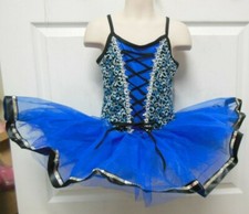 Wolff Fording Dance Costume Stretch lace bodice sequin trim Royal blue