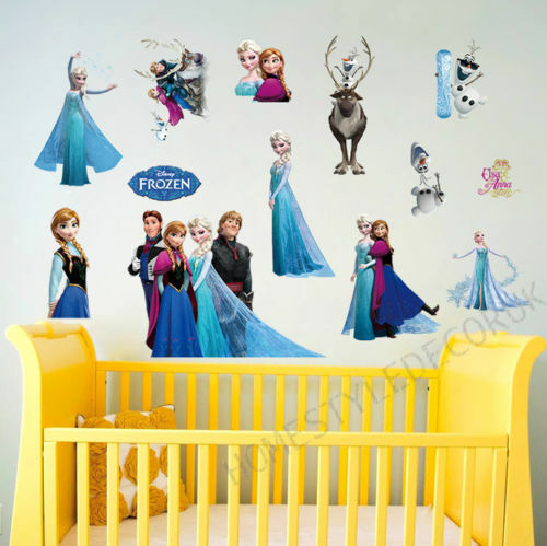 Frozen Stickers For Children Elsa&Anna Bedroom Home Decor 