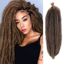 24" Afro Kinky Twist Crochet Braids Springy Marley Hair Braiding Hair Extensions