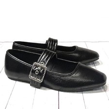 New Women Black Square Toe Mary Jane Ballet Flats Size 7 to 11