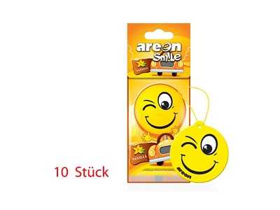 10 x Original Areon Duftbaum Lufterfrischer Auto in Smile Vanille