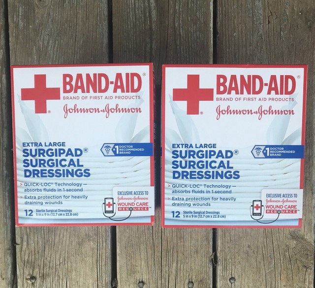 BANDAID Sterile Surgipad Surgical Dressings Extra Large 12 Count for