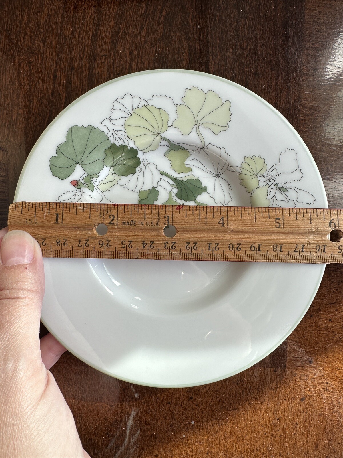 Block Spal Watercolors Geranium Saucer Mary Lou Goertzen 1981 EUC