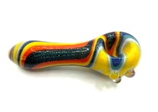 4.5 Inch Glass Pipe Deco Tobacco Smoking Pipe THICK GLASS