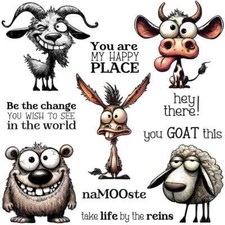 Silly Animals Goat Cow Donkey You Goat This Metal Cutting Dies Clear Stamps