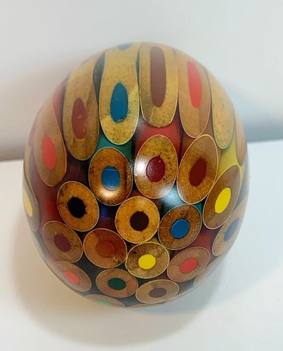 Juego de 2 huevos de resina lápiz de colores hechos a mano como nuevos - Imagen 5 de 8