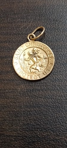 Vintage 14K Gold 1.+ Gram ST. CHRISTOPHER CHARM Pendant Catholic Religious MA - Picture 8 of 13