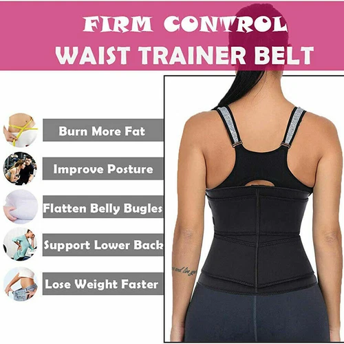 Women's Sports & Fitness Sweat Waist Trainer Body Shaper Tummy Control Belt Gym - Picture 6 of 24