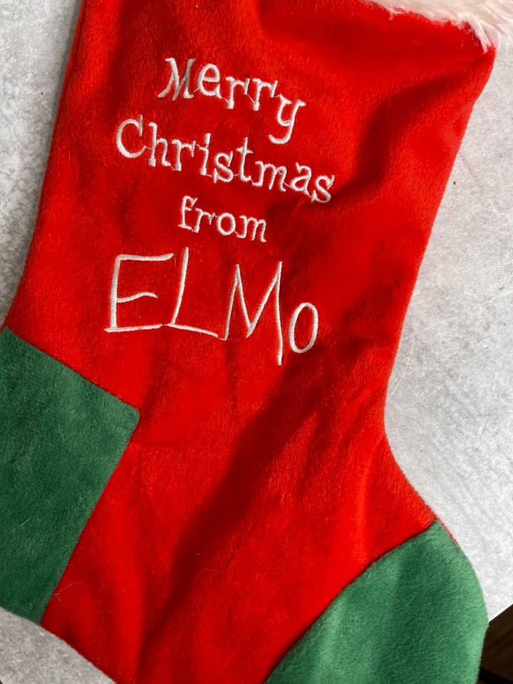 Sesame Street 2012 Elmo 3D plush stocking Sings Jingle bells 24" eBay