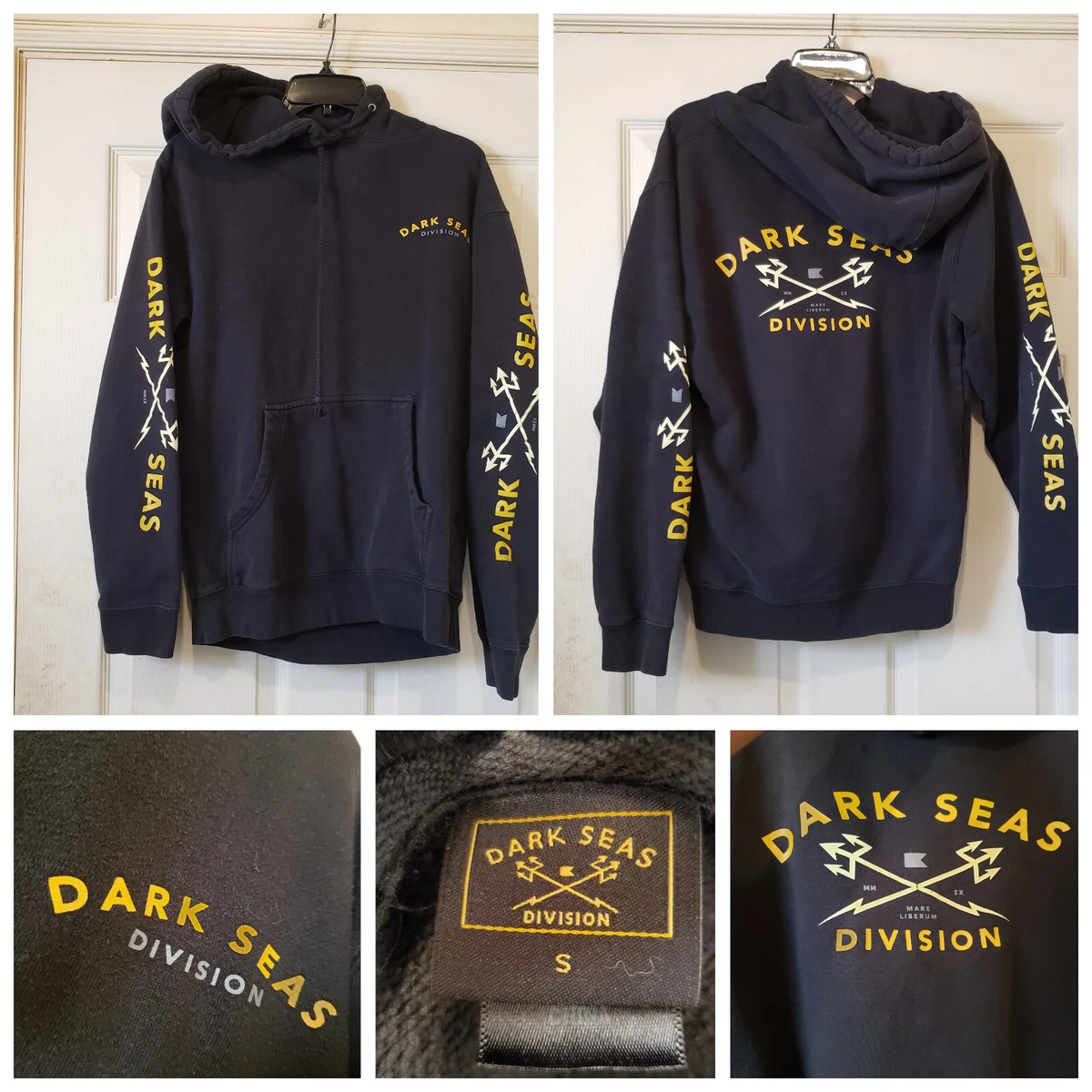 Dark Seas Division Hoodie Mens Small Black Sweatshirt Headmaster