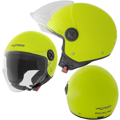 Jethelm Deckel Motorrad Jet Scooter Visier A-Pro Poliert Fluo Gelb L