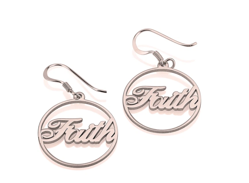 PENDIENTES ARO NOMBRE: PLATA DE LEY, ORO 24K, ORO ROSA Foto 2 de 3