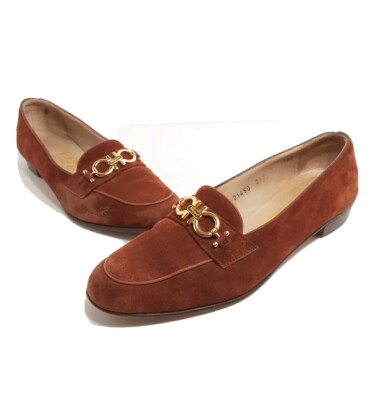 Salvatore Ferragamo women's brown suede loafers 7.5 AAAA | eBay