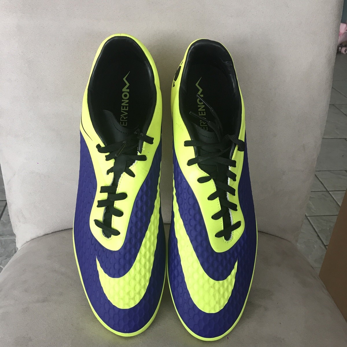 Nike Mens HYPERVENOM PHELON FG Soccer Boot Blue Yellow Size Nike Mens HYPERVENOM PHELON FG Soccer Boot Blue Yellow Size