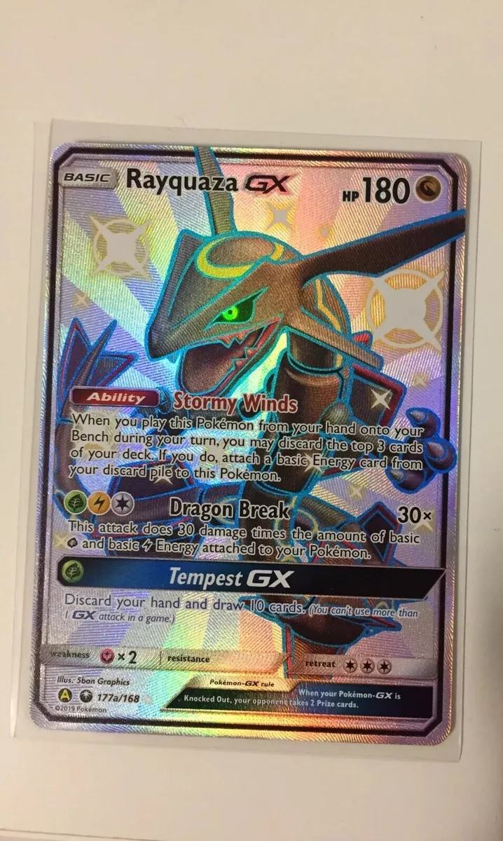 Rayquaza GX 177a/168 Ultra Rare Shiny Pokemon Card Hidden Fates Pokemon TCG  NM