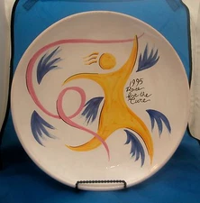 1995 Susan G. Komen Race For The Cure DERUTA Collector's Plate Ft Worth Signed  