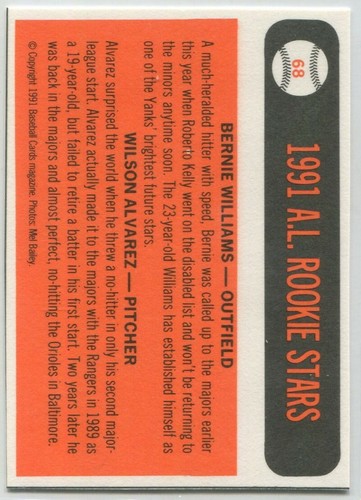 1991 Baseball Cards Magazine '66 Topps #68 American League Rookie Stars - Picture 2 of 2