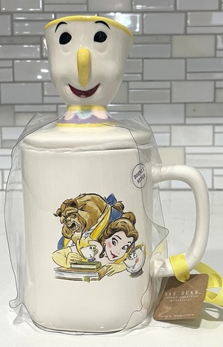 RAE DUNN BEAUTY AND THE BEAST COFFEE MUG W/ TOPPER LID
