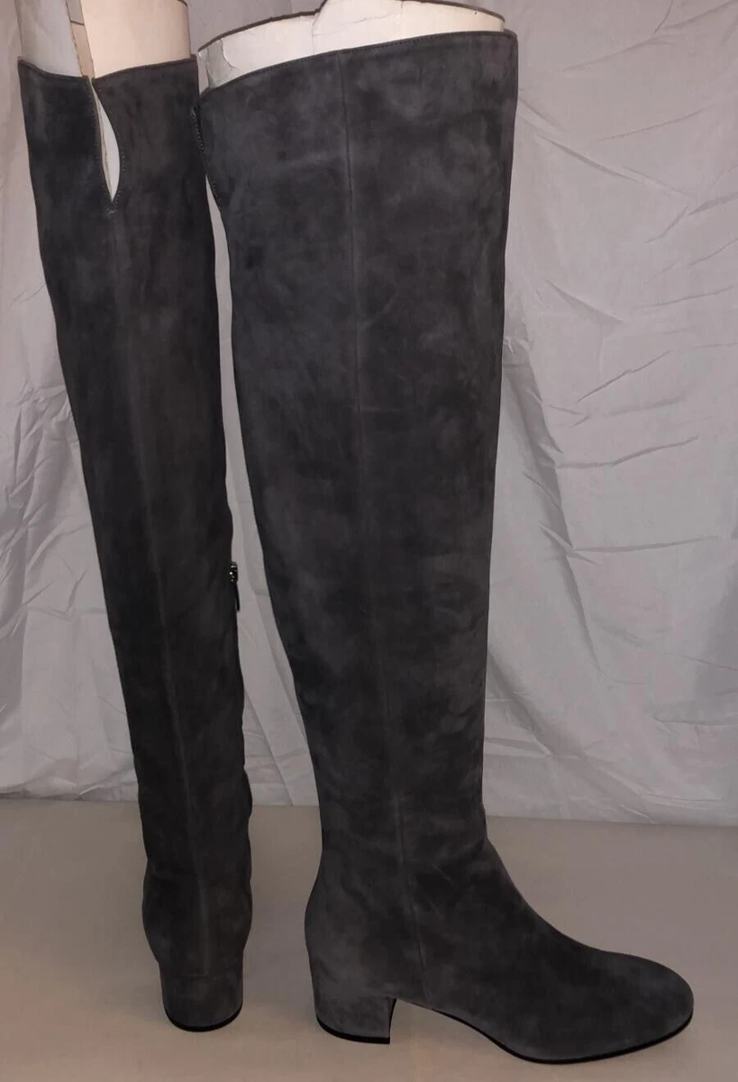 gianvito rossi low heel suede knee boots