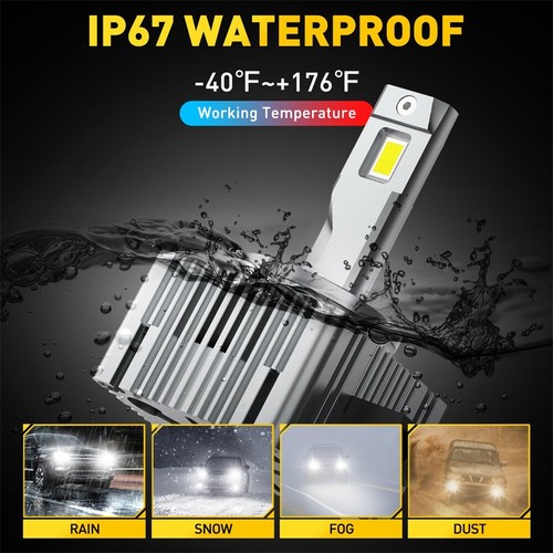 D1S D1R LED Headlight Bulbs 200W 6000K Super White HID Xenon Conversion Kit 2PCS - Picture 6 of 10