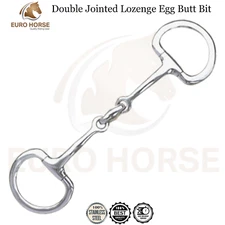Euro Horse Double-Jointed Lozenge Egg Butt Bit Stainless-Steel Snaffle Horse Bit