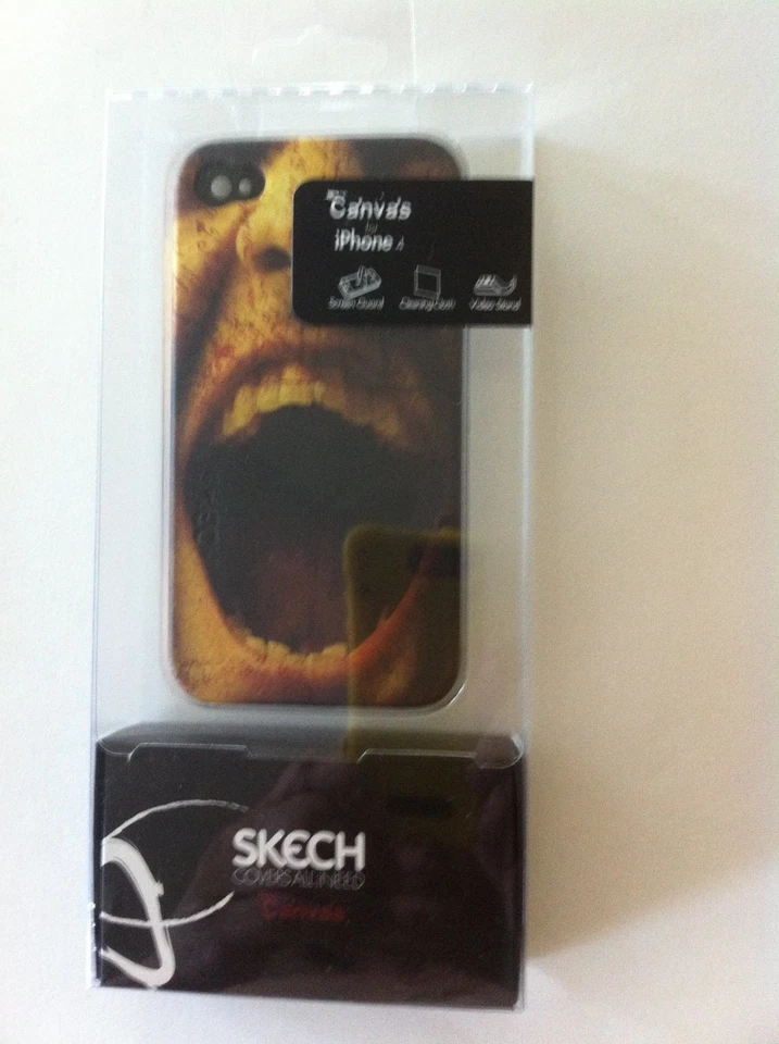 SKECH Canvas I telefone 4 4s capa com protetor de tela pano de limpeza suporte de vídeo - Imagem 3 de 4