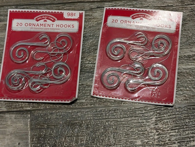 New 2 -20 Pack Silver -Swirl "S" Christmas Ornament Multi Use Hooks 1- 3/4"