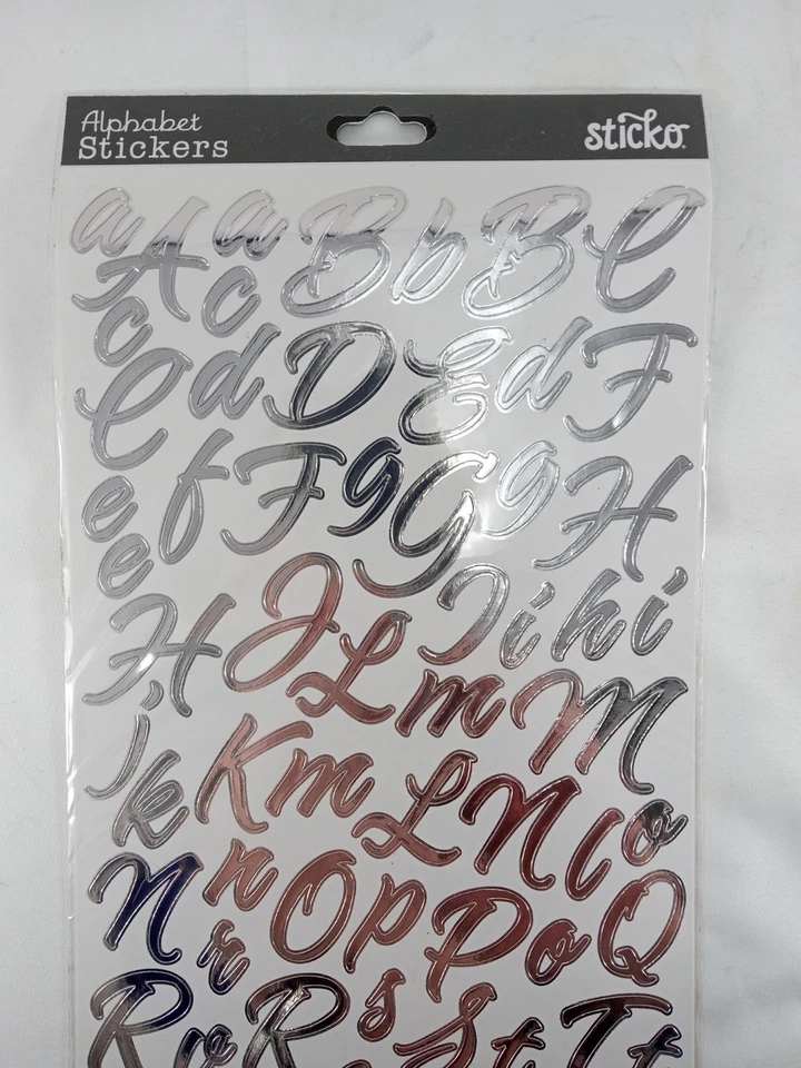 STICKO Alphabet Letters Stickers Brush Stroke Gold & Silver Capitals Small - Image 2 of 4
