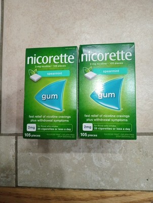 4 x 105 PIECES = 420 PIECES Nicorette Chewing Gum Spearmint, 2 mg,( NO TARIFF)