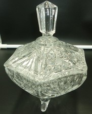 VINTAGE CRYSTAL GLASSES FOOTED LIDDED CANDY COOKIE DISH JAR