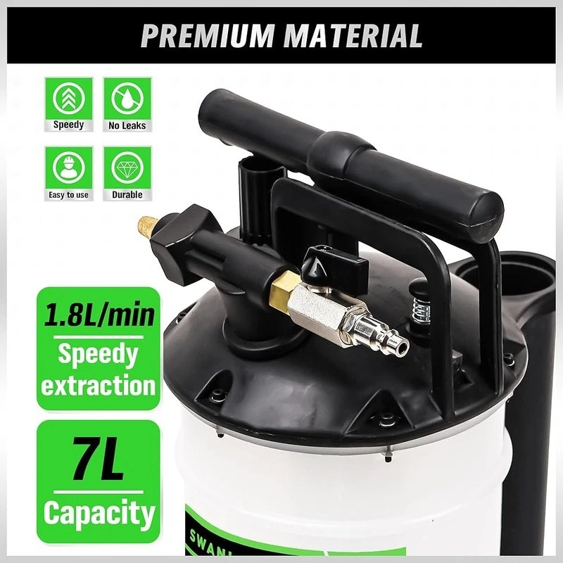 Bomba extractora de aceite manual neumática 7L cambiador de fluidos herramientas de succión de alta velocidad EE. UU. Foto 4 de 4