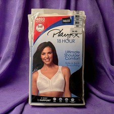 NEW Playtex 38DD 18 Hour Ultimate Shoulder Comfort Strap Wireless Bra Black 4693