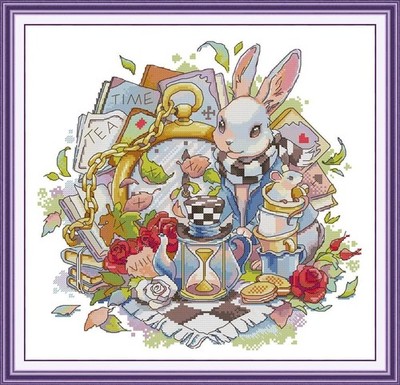 14ct Kreuzstich Set Vorgedruckt oder Nicht, Alice im Wunderland ? DIY Stickerei
