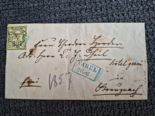 Oldenburg 1852 Freimarke 4 auf Umschlag Stempel Varel