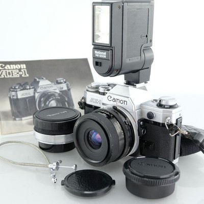 Canon AE-1 35mm Film Camera + 28mm f2.5 Lens SLR Manual Vintage Tested Clean