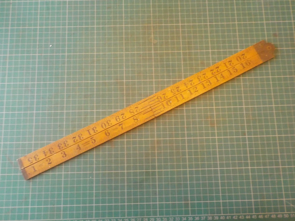 Vintage 36 Inch Boxwood Folding Rule Tool - Image 3 of 4