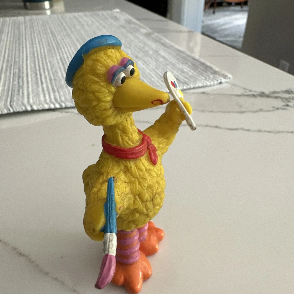 Sesame Street Muppets Figure Big Bird Artist Paint Pallette Vintage Applause - Image 3 of 4
