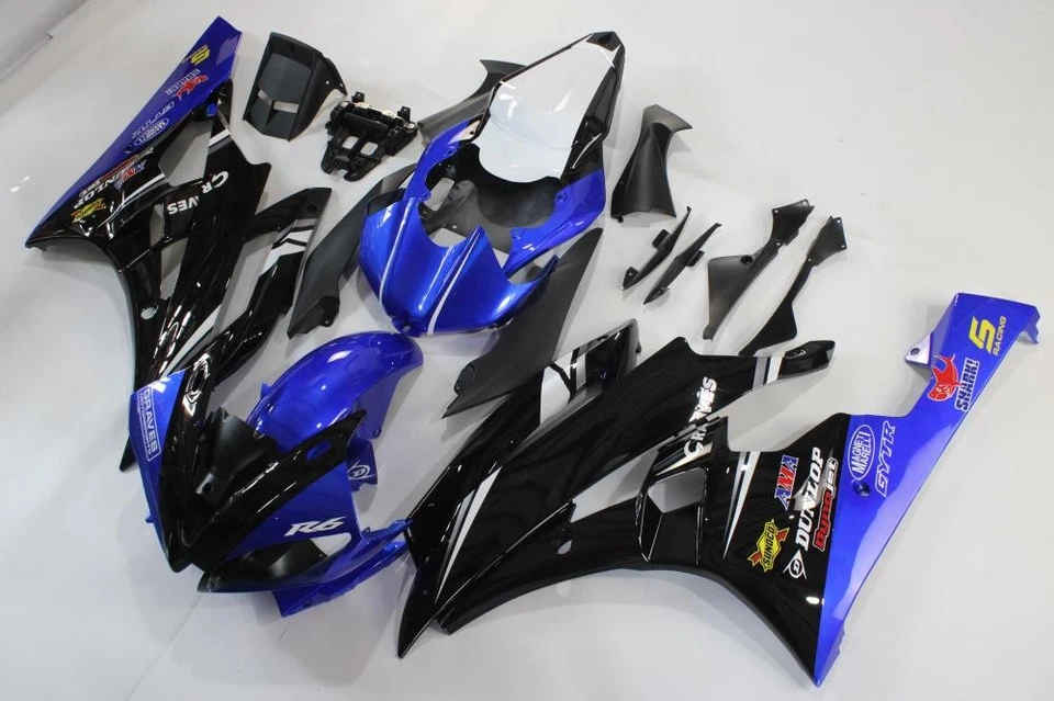 Kit de carenado azul negro stock EE. UU. apto para Yamaha YZF-600 R6 2006 2007 06 07 Foto 4 de 4