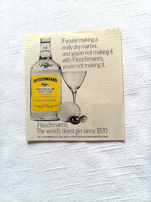 1967 Ad Fleischmann's World's Driest Gin Since 1870