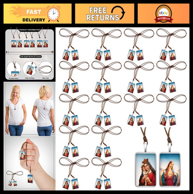 16 Pcs Catholic Scapular Necklaces - Sacred Heart & Our Lady of Mt. Carmel Gifts