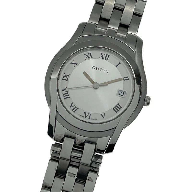 MONTRE HOMME GUCCI 5500M SS CADRAN ROND CADRAN SUISSE ACIER INOXYDABLE ARGENTÉ