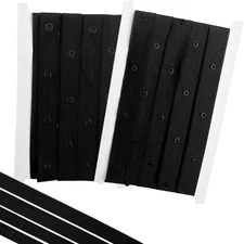 5 Yards Plastic Snap Tape For Sewing Button Ribbon Polyester Trim Black 0.75 In