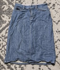 Vintage 90s Y2k Gap Light Wash Denim Midi Skirt Cottage Indie Size 4