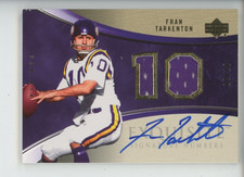 FRAN TARKENTON LOGO PATCH 2006 EXQUISITE SIGNATURES NUMBERS 10/10 JERSEY # 1/1