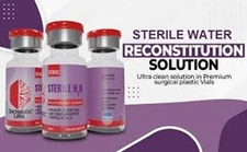 Sterile Water 30mL 6-Pack – Lab Use Only – NEW Sealed – NOT for Injection